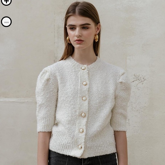 (Brand new)WConcept wool puff half sleeve cardigan - Picture 2 of 5